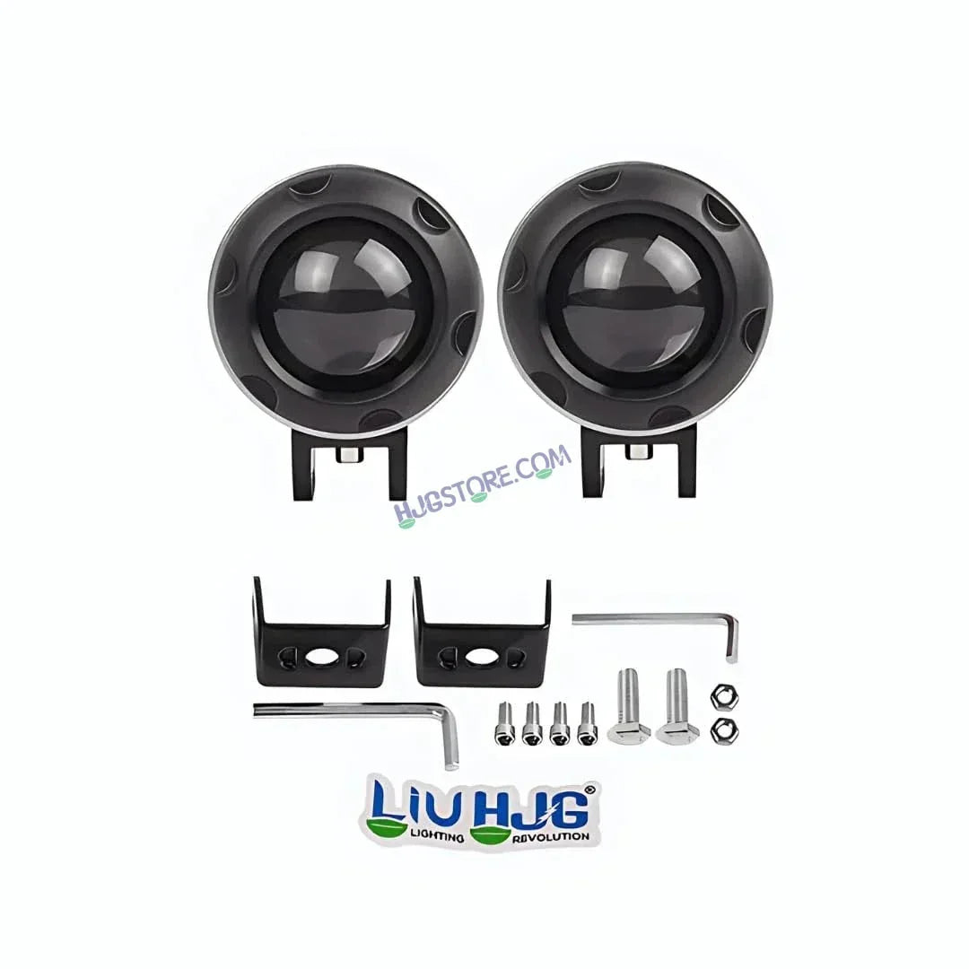 HJG 123 Single Lens 120W Foglight New Model with Power Adaptor Foglight Ultra Wide Dual Intensity LED Driving Fog Lights White/Yellow (2*60W = 120W Total) Universal For All Cars & Bikes - Biker.Store - www.biker.store