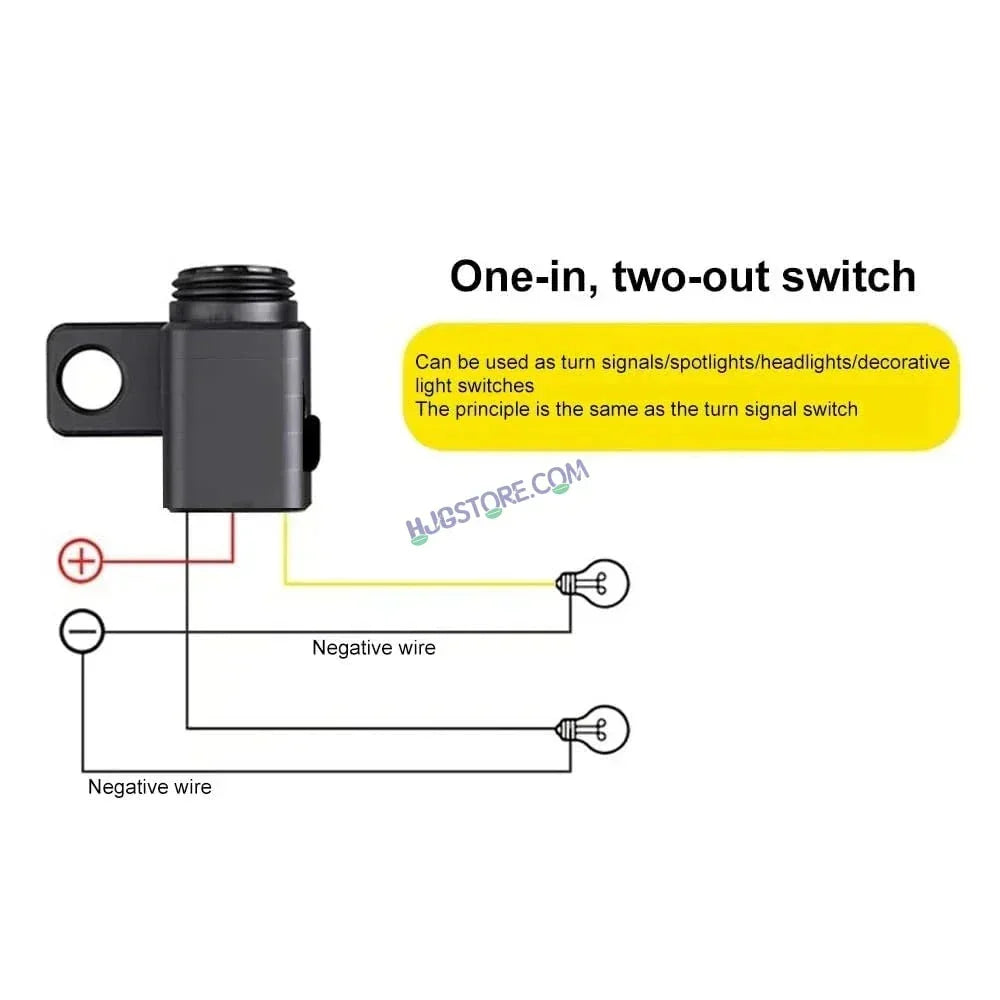 HJG Rear View Mirror Bracket Handlebar Switch Headlight On-Off Switch Handle Bar Grip For Universal For Bike Universal For Bike Mirror-Mount Switch- Waterproof Bike Switch for Fog-Lamps, Headlight, etc (Pack of 1) - Biker.Store - www.biker.store