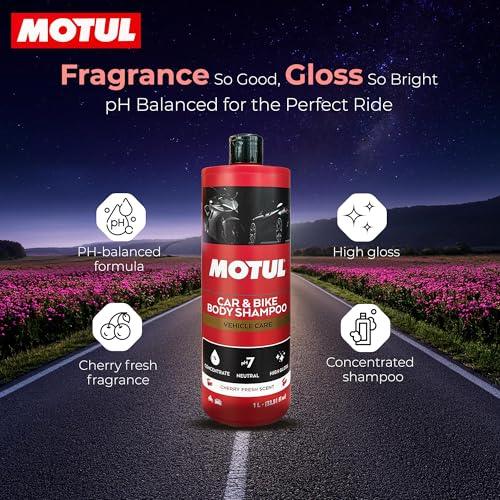 Motul Car & Bike Wash Shampoo 1L | High Foam Formula | Deep Cleaning & Streak-Free Shine | Removes Dirt & Road Grime | Cherry Fragrance | Safe for All Surfaces - Biker.Store - www.biker.store