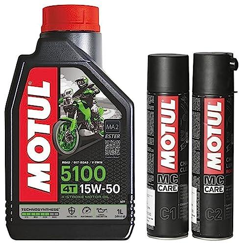Motul Combo of C2 Chain Lube (400 ml) and C1 Chain Clean for All Bikes (400 ml) (LBCH014) - Biker.Store - www.biker.store