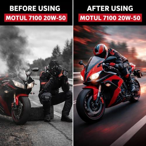 Motul 7100 4T 20W-50 Fully Synthetic Motorcycle Engine Oil – API SN Performance, Smooth Gear Shifting, Superior Engine Protection & Long-Lasting Performance, 1.5L - Biker.Store - www.biker.store
