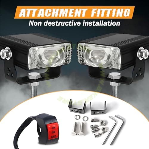 SSLG Slim Drive 38W Super Bright LED Fog Light with On/Off Switch, High/Low Beam, 5 Modes & PCR Flashing – Universal for Bike, Scooty & Car (Pack of 1) - Biker.Store - www.biker.store