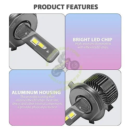 Phoenix H4 LED Headlight Bulb 12V 6000/6000K (1 Set) - Biker.Store - www.biker.store