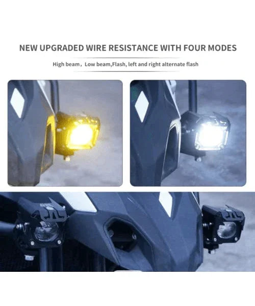 HJG Original Single Spot Beam Mini LED Projector Spotlight 60W Foglight 2Pcs LED Motorcycle Fog Light Driving Spot Lamp Yellow/White (8V-80V,60 Watt) - Biker.Store - www.biker.store