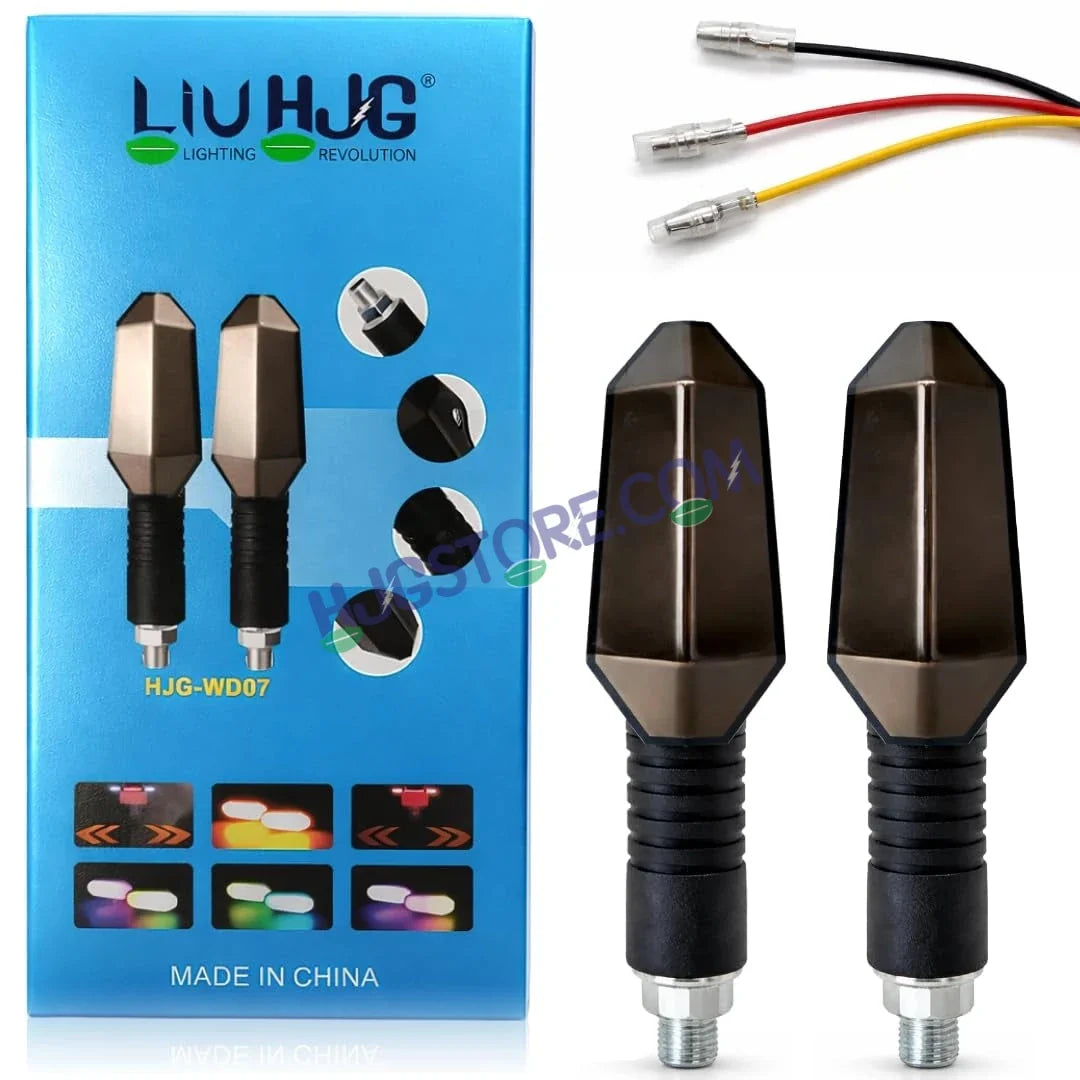 HJG RGB Arrow Magnetic Indicator Light Waterproof Turn Signal Light Magnetic Color Changing System Yellow + RGB Color Changing Indicators with Ground Shadow Arrow Projection Reflection LIU HJG RGB Arrow Magnetic Indicators, Pack of 2 - Biker.Store - www.biker.store