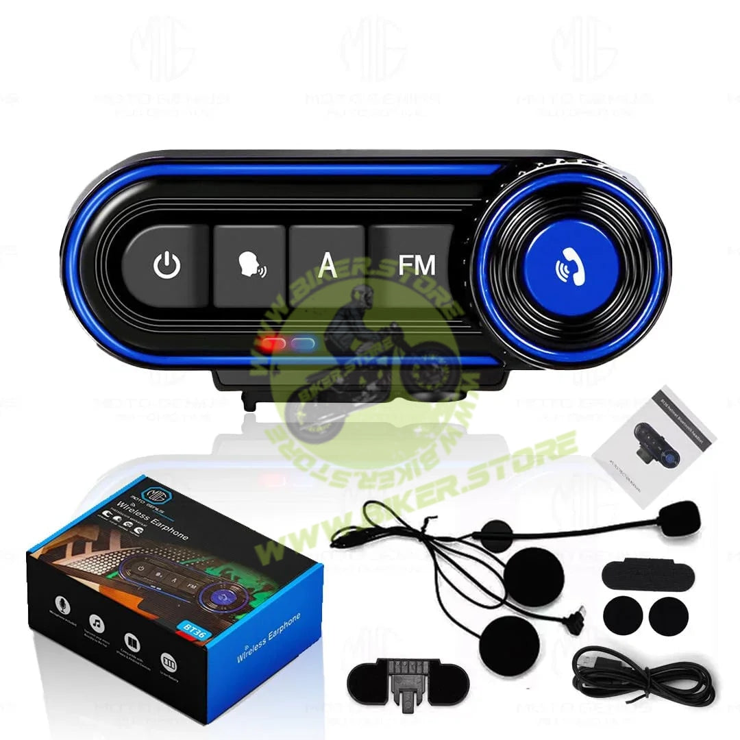 MOTO GENIUS BT-36 Motorcycle Helmet Bluetooth 5.3 Headset, Hands-Free Call, Stereo Sound, Noise Reduction, Waterproof, Voice Assistant Support, Includes Charging Cable, Compatible with All Helmets - Biker.Store - www.biker.store