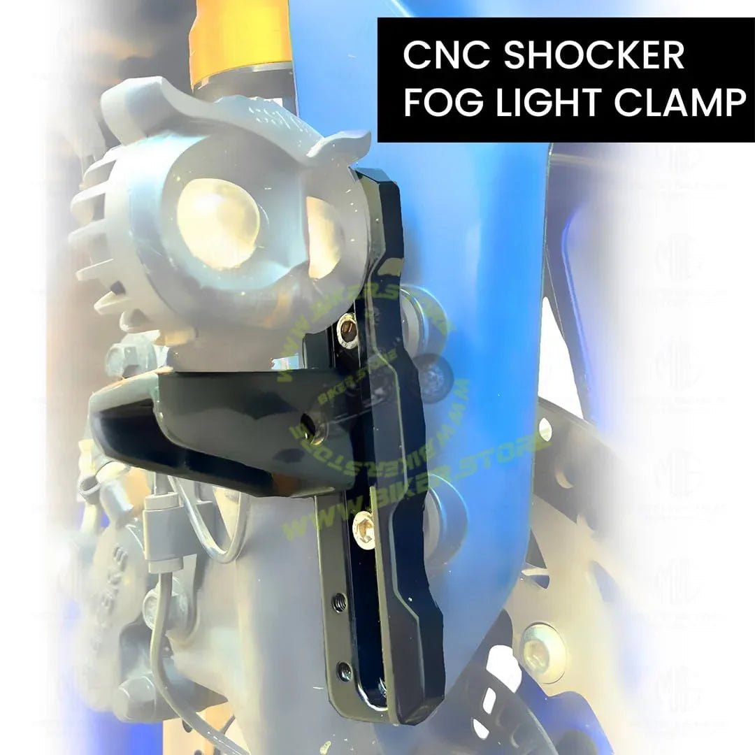 MOTO GENIUS CNC Aluminum Shocker Fog Light Clamp for All Bikes | Durable Handlebar Mounting Solution (Set of 2) - Biker.Store - www.biker.store