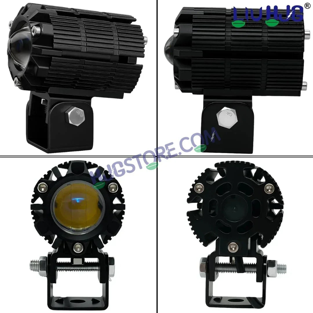 HJG CNC Mini Drive 80W Version 7 New Model Projector Foglight with Canbus Red DRL/White/Yellow Ultra Wide Dual Intensity 80W LED Fog Lights White/Yellow/White + Yellow/Red DRL Universal For All Cars & Bikes LIU HJG CNC Mini Drive 80W Version 7, Set of 2 - Biker.Store - www.biker.store