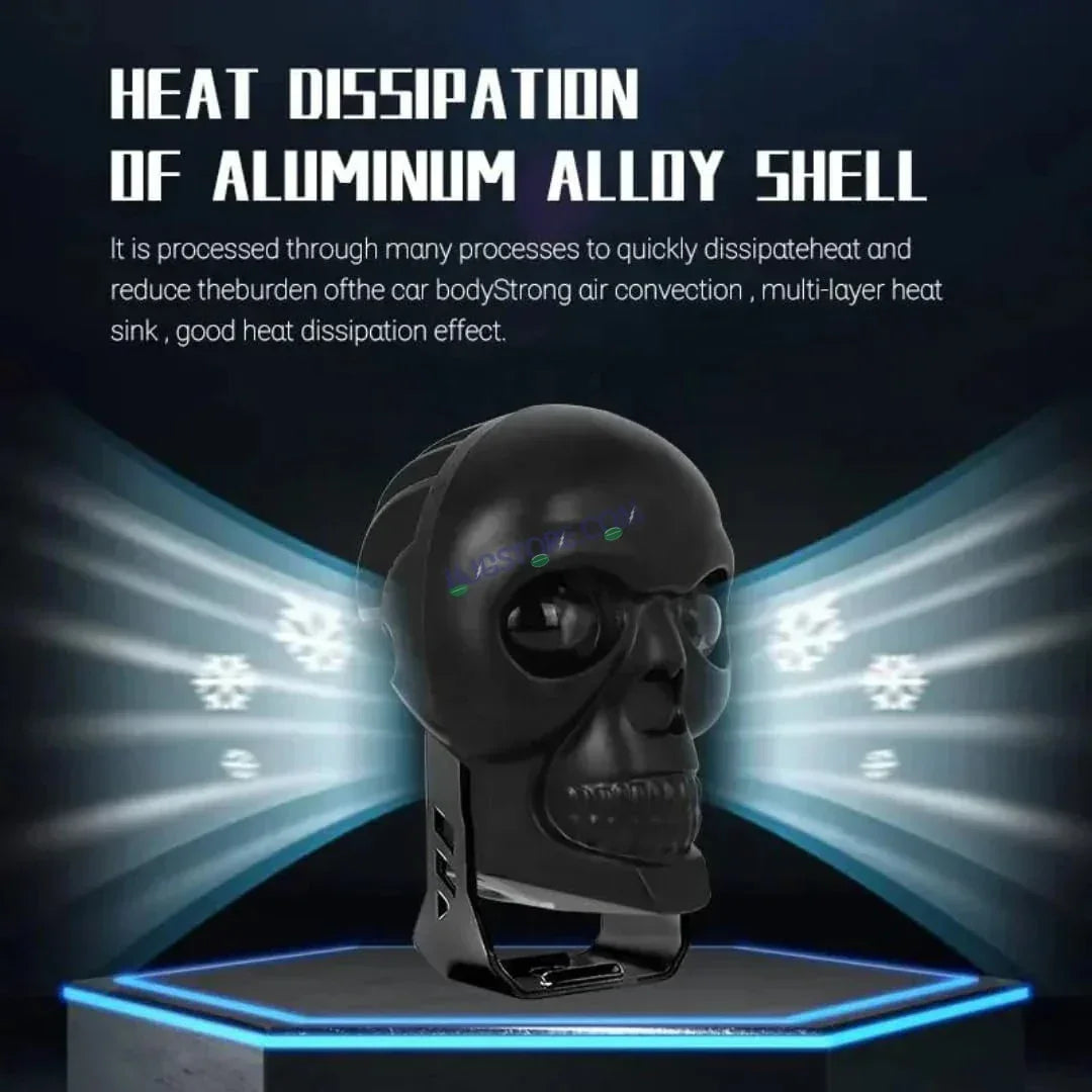 HJG Skull Red DRL Eye Foglight 120W Fog Light For Bike/Car/Thar/Jeep (Red Eye/Cool White/Yellow/Warm White, 120W) - Pack of 2 HJG New Model Skull Foglight, Pack of 2, Red DRL Skull - Biker.Store - www.biker.store