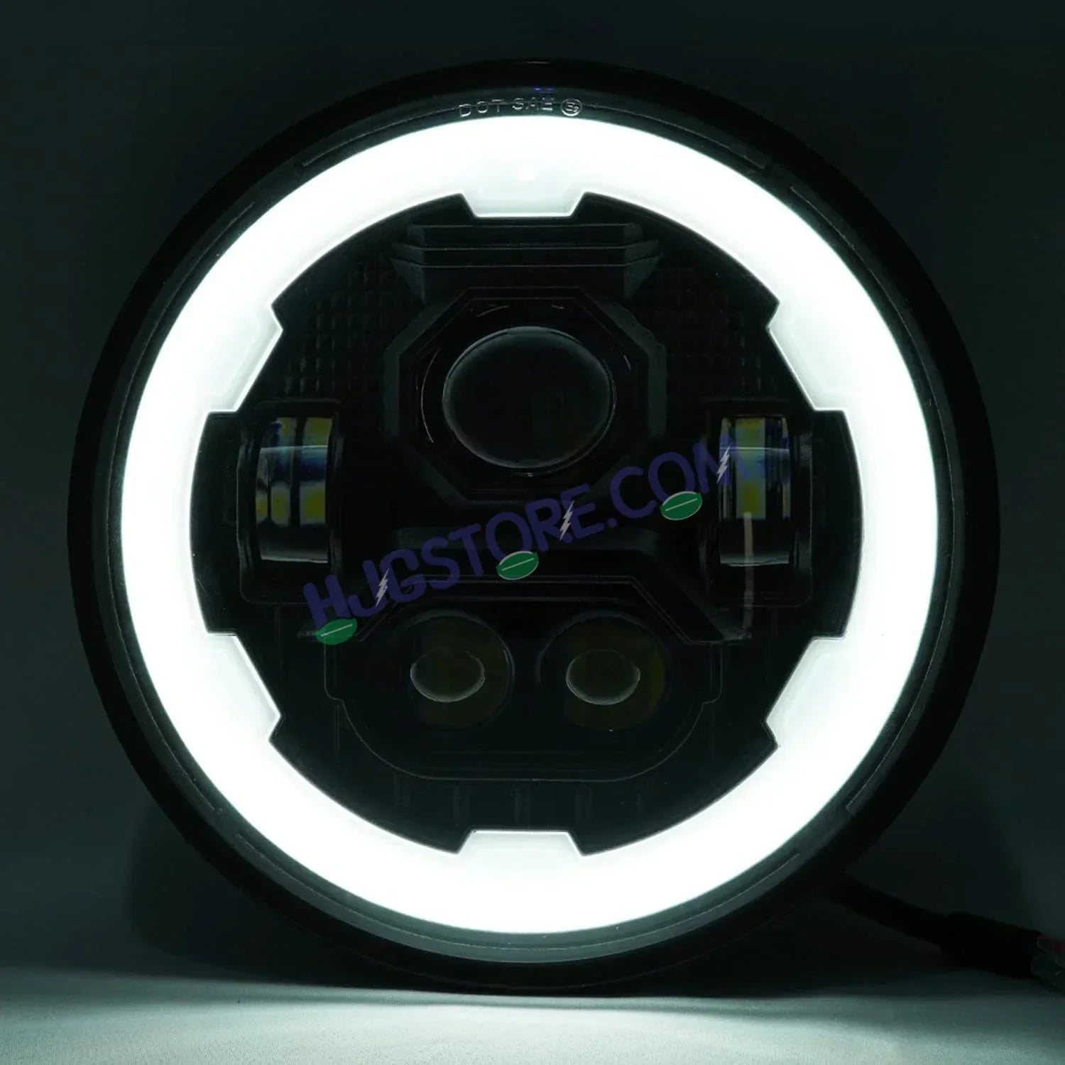 HJG Genuine Phantom Ring 5.75 Inch LED Headlight Avenger Fitting with Spotless and Bright DRL Fits in Bajaj Avenger, Harley Davidson, Jeep 5.75" (12V-80V DC 75W) - Biker.Store - www.biker.store
