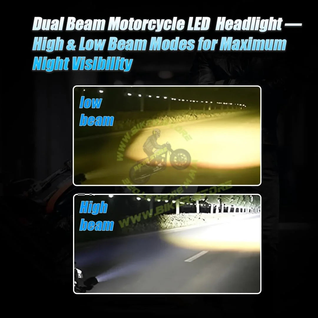 MOTO GENIUS 60W (Per Piece) LED Fog Lights ( without harness ) for Bike, Car, Motorcycle | Dual Color White & Yellow Projector Lights, Waterproof Y Shape Laser Beam Driving Lamps, High Brightness, Universal Fit (Pack of 2) - Biker.Store - www.biker.store