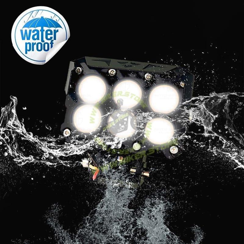 MOTO GENIUS Super Bright 6 LED Fog Light | Dual Mode Yellow and White, Aluminium Body, Universal Fit for Motorcycle & Car, Waterproof (Pack of 2) - Biker.Store - www.biker.store