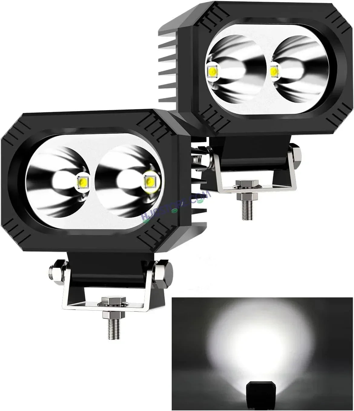 HJG 2 LED CREE 4 Inch Fog Light 100W 20000 Lumens Fog Light 2 LED CREE 2pc Foglight Spread Light Fog 100W with 20000 Lumens Brightness Foglight Ultra Wide Intensity LED Fog Lights 2 LED CREE (100W) Universal For All Cars & Bikes LIU HJG 2 LED CREE 4 Inch - Biker.Store - www.biker.store