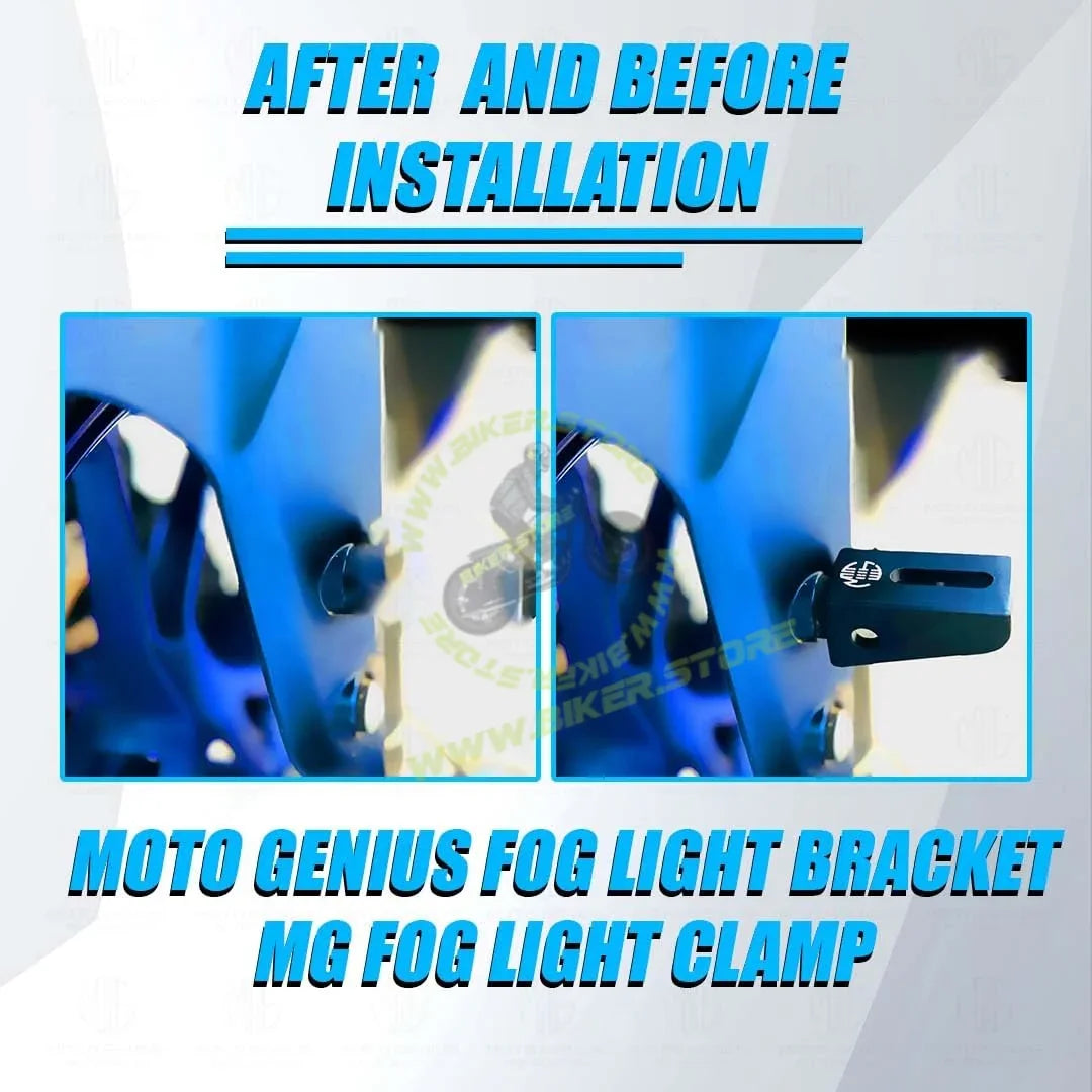 MOTO GENIUS Universal Fog Light Clamp for All Bikes | Durable Handlebar Mounting Solution (Pack of 2) 60MM - Biker.Store - www.biker.store