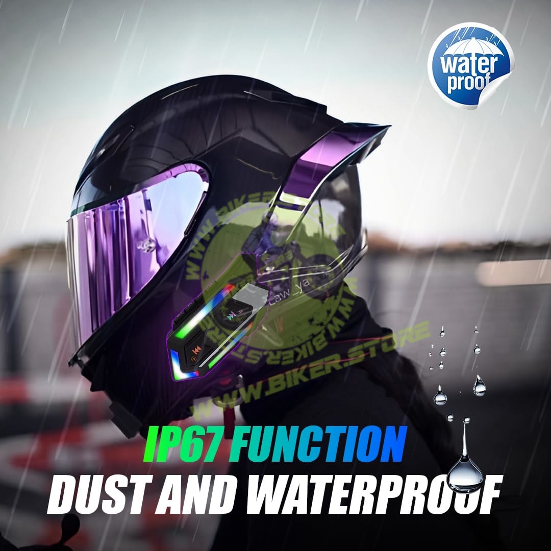 MOTO GENIUS JYD-C10 Motorcycle Bluetooth Headset for Helmet | Dual Earphones with Mic, Hands-Free Calling, Music Control, Connects 2 Phones, Long Battery Life, Compatible with iOS & Android Devices - Biker.Store - www.biker.store