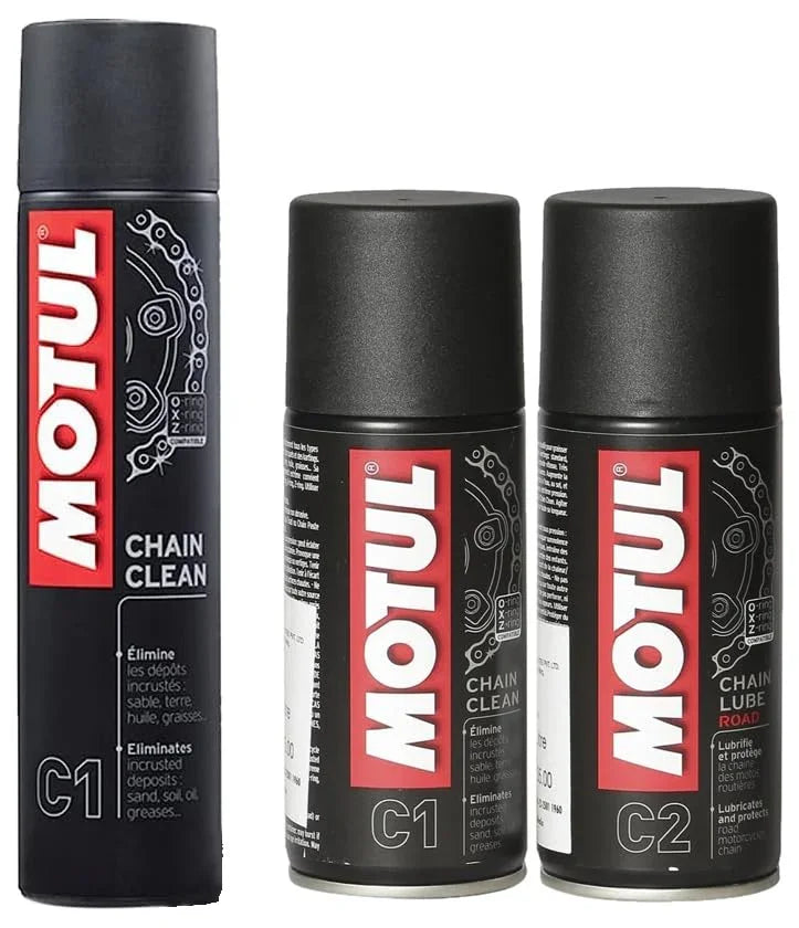 Motul C1 Chain Cleaner for Bikes | Powerful Spray Removes Oil, Grease & Dirt | Fast-Acting Deep Cleaning for Improved Chain Performance | Safe for All Chain Types | 400 ml - Biker.Store - www.biker.store