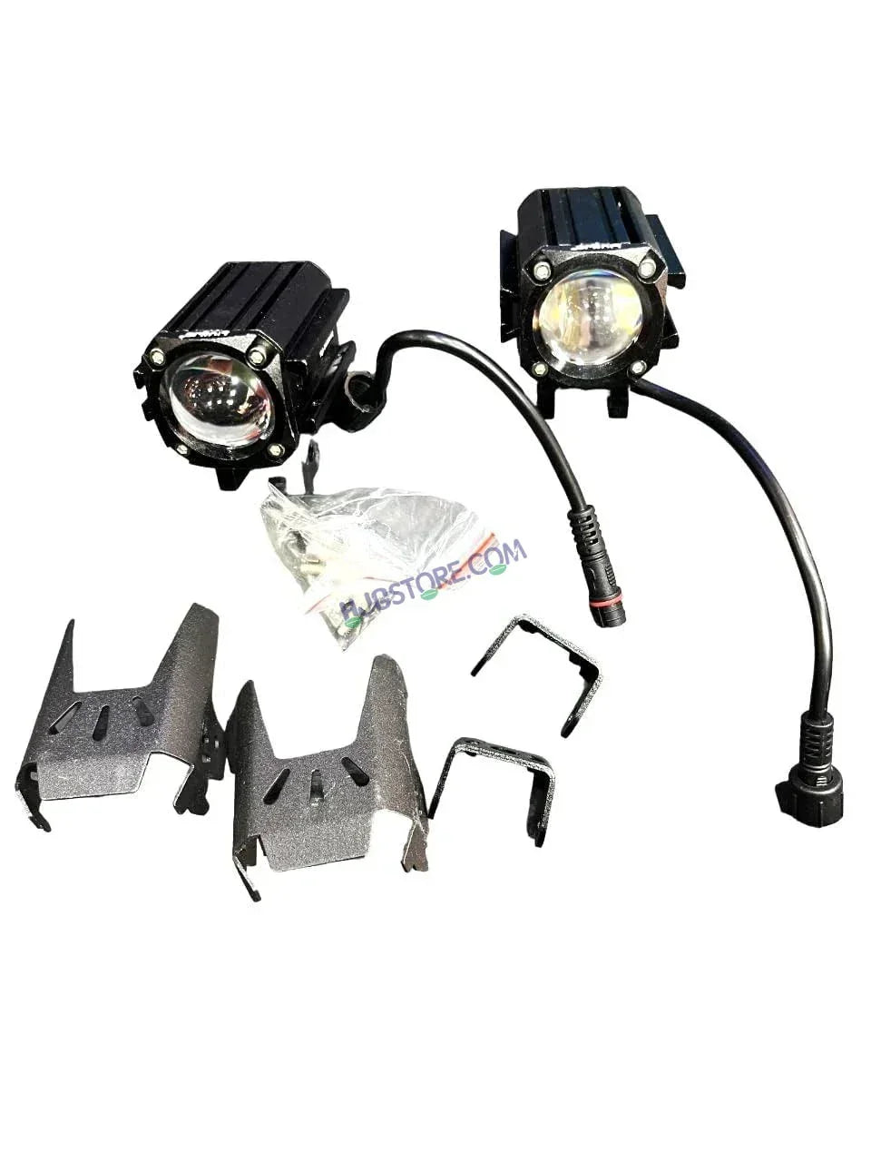 HJG CO-2 30W plus 30W 60W (30 * 2) Future 1 LED Mini Drive Light Red Devil Eye Light Co2 Multiple Connecting Red Yellow White Color With Wiring Harness Kit - Biker.Store - www.biker.store