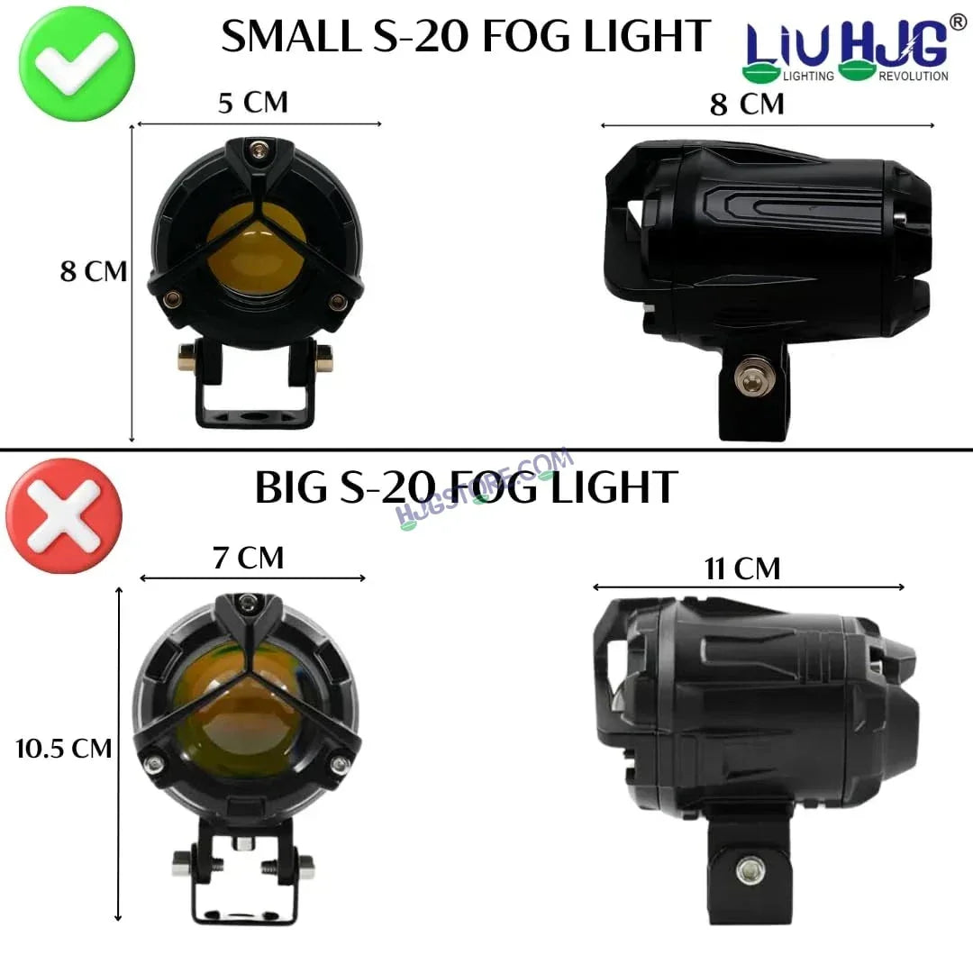 HJG Mini Mercedes Y Lens with Cooling Fan 80W Foglight Ultra Wide Dual Intensity LED Driving Fog Lights White/Yellow (2*40W = 80W Total) Universal For All Cars & Bikes LIU HJG Mini Mercedes Y Lens 80W with Cooling Fan Ultra Wide Light Throw - Biker.Store - www.biker.store