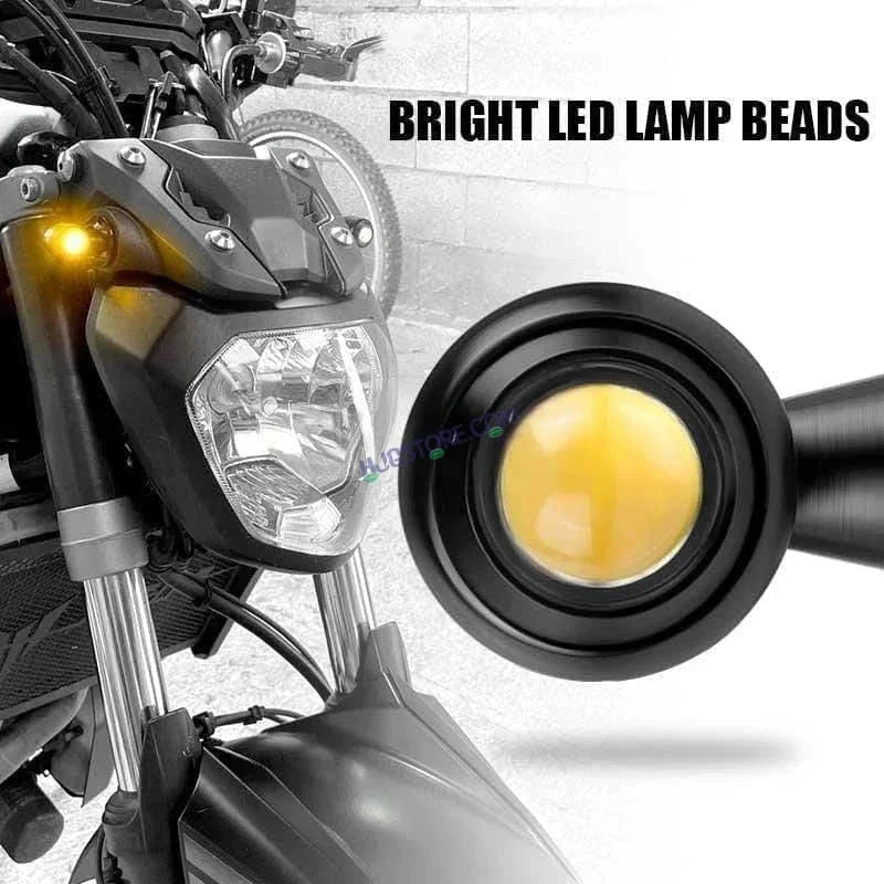 HJG Bullet Shape Turn Signal Lights Indicator Universal for All Bikes Models Turn Signal Lights Motorcycle 4pc - Biker.Store - www.biker.store