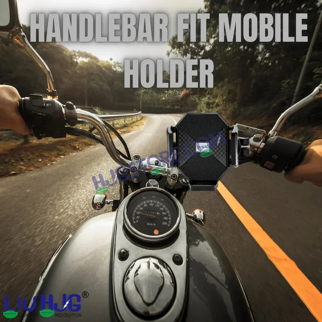 HJG Hexagon R6 Mobile Holder with Handlebar Mount for Bike, Two Wheelers Universal HJG Hexagon R6 Handlebar Mount Mobile Holder Anti-Theft Mobile Holder 360 Degree Rotation Adjustable Size and Locking System LIU HJG Hexagon R6 Bike Handlebar Mount Holder - Biker.Store - www.biker.store