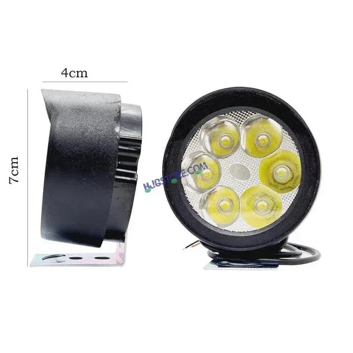 HJG 6 LED Yellow Fog Lights for Bikes and Cars High Power, Heavy clamp and Strong ABS Plastic. (6 led Cap Set with Switch) Yellow Only with Flash Mode - Biker.Store - www.biker.store