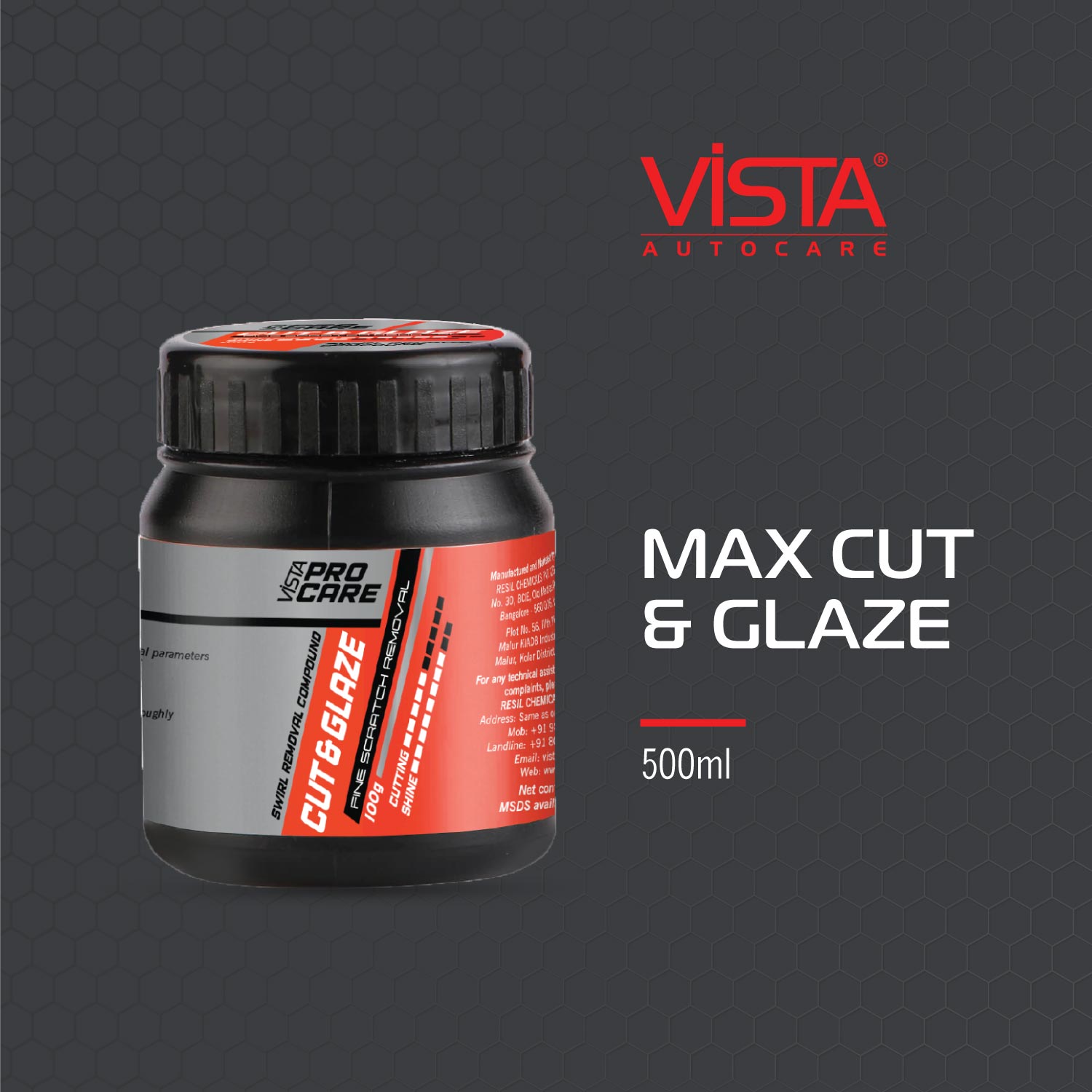 Vista Max Cut & Glaze 100 g | Minor Scratch Remover - Biker.Store - www.biker.store