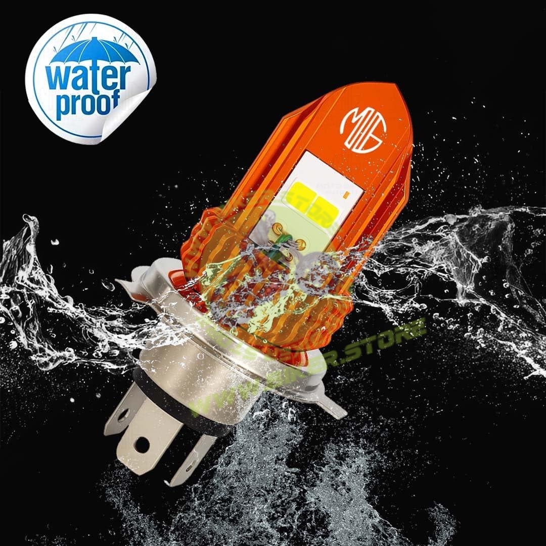 MOTO GENIUS Universal V-Shape Dual Color H4 LED Headlight | 18W / Fog Lamp for Motorcycles and Scooters | Waterproof, High/Low Beam, Plug & Play - Biker.Store - www.biker.store