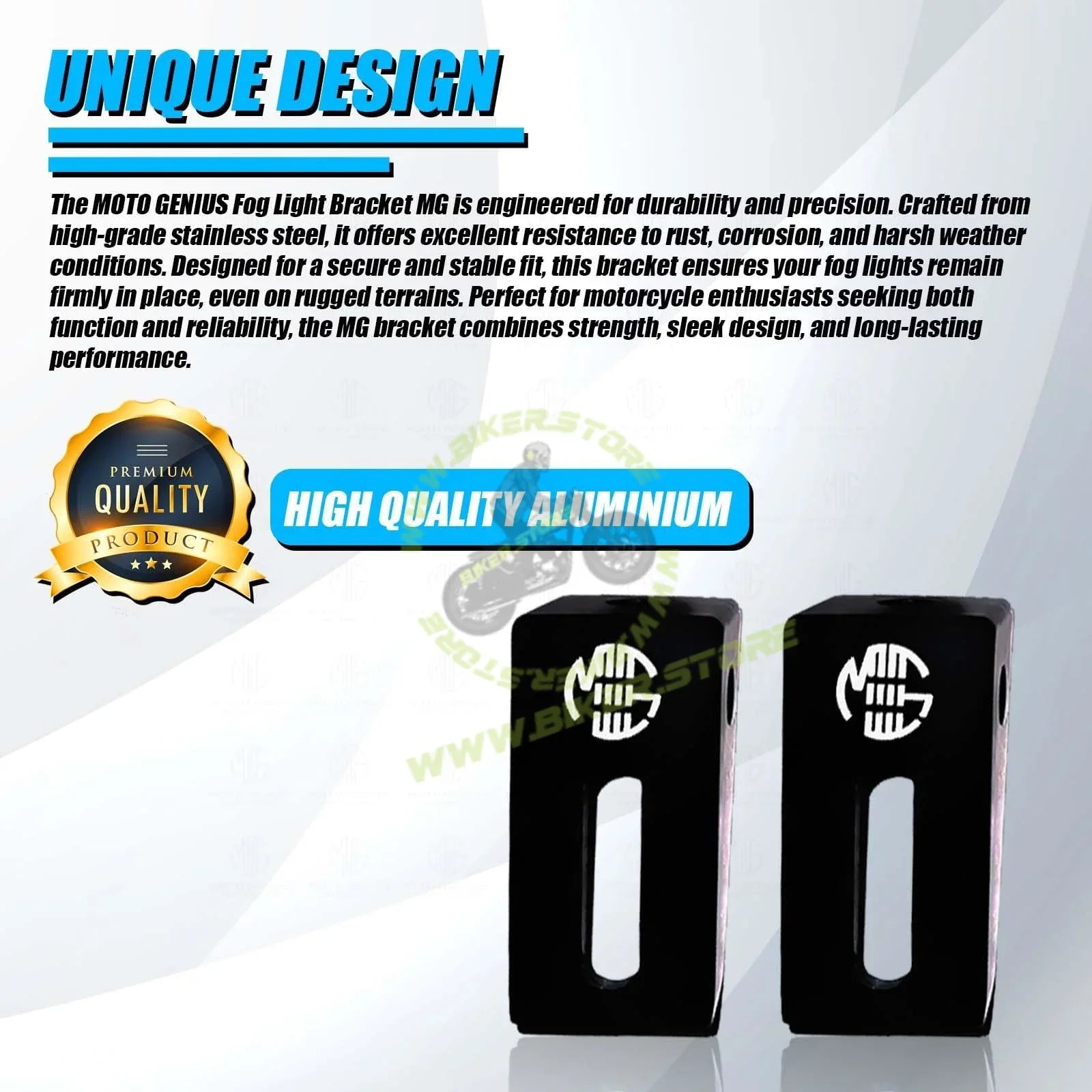 MOTO GENIUS Universal Fog Light Clamp for All Bikes | Durable Handlebar Mounting Solution (Pack of 2) 60MM - Biker.Store - www.biker.store