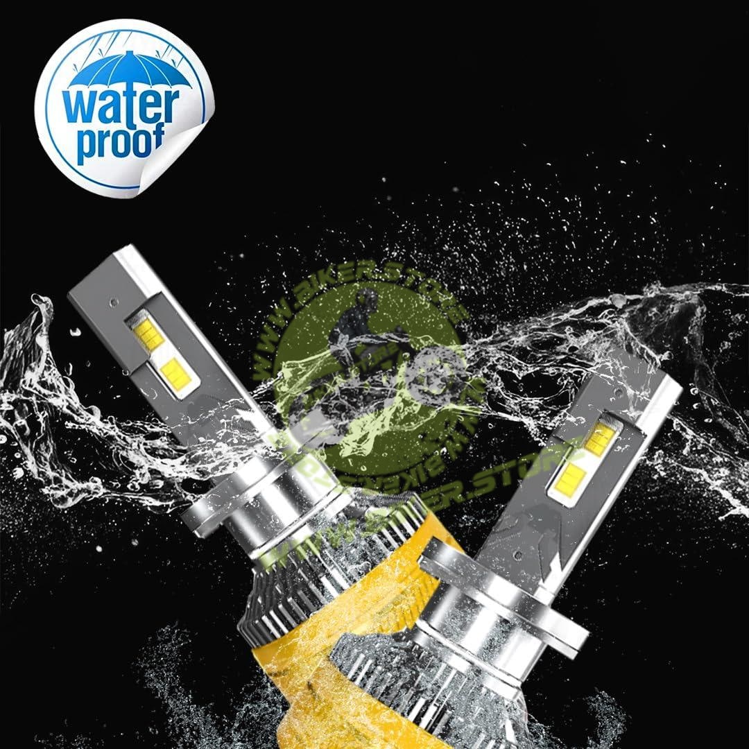 MOTO GENIUS Super Bright 300W LED Headlight Conversion Kit for Car & Motorbike, Waterproof Steel & Aluminium Design, High Performance, Energy Efficient (H7) Pack of 2 - Biker.Store - www.biker.store