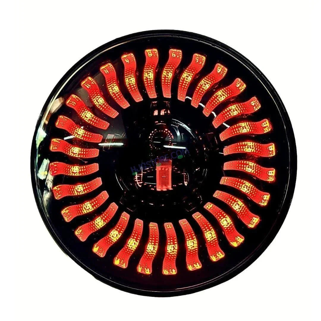 HJG 7 Inch RGB LED Headlight Chakra Headlight Assembly for Thar Royal Enfield | 75-120W CREE/Osram LED Chip Multi color Compatible with Royal Enfield, Jeep, Thar, Gypsy - Biker.Store - www.biker.store