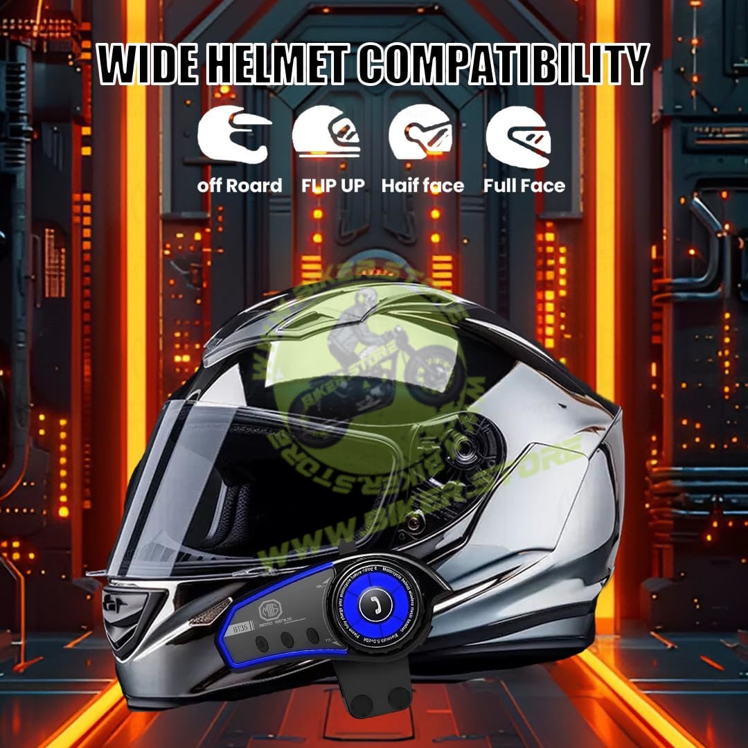 MOTO GENIUS BT35 Motorcycle Wireless Helmet Headset, Bluetooth 5.0 Hands-Free with Microphone, Stereo Sound, Waterproof, Noise Reduction Earphones | Compatible with Android & iOS - Biker.Store - www.biker.store