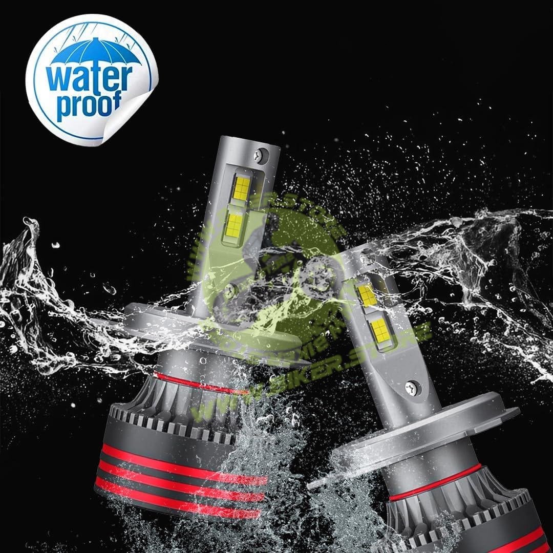MOTO GENIUS Super Bright 120W Set LED Headlight Conversion Kit for Car & Motorbike, Waterproof Steel & Aluminium Design, High Performance, Energy Efficient (Pack of 2) - Biker.Store - www.biker.store