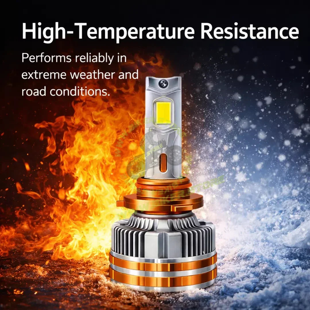 Ki Karry (9005) Ultra Bright LED Headlight Bulb Waterproof & Heat Dissipation 200+200 Watts 12V DC Power APP Control Yellow & White Light Adjustable Universal fit for All Bikes & Cars (Pack of 2) - Biker.Store - www.biker.store