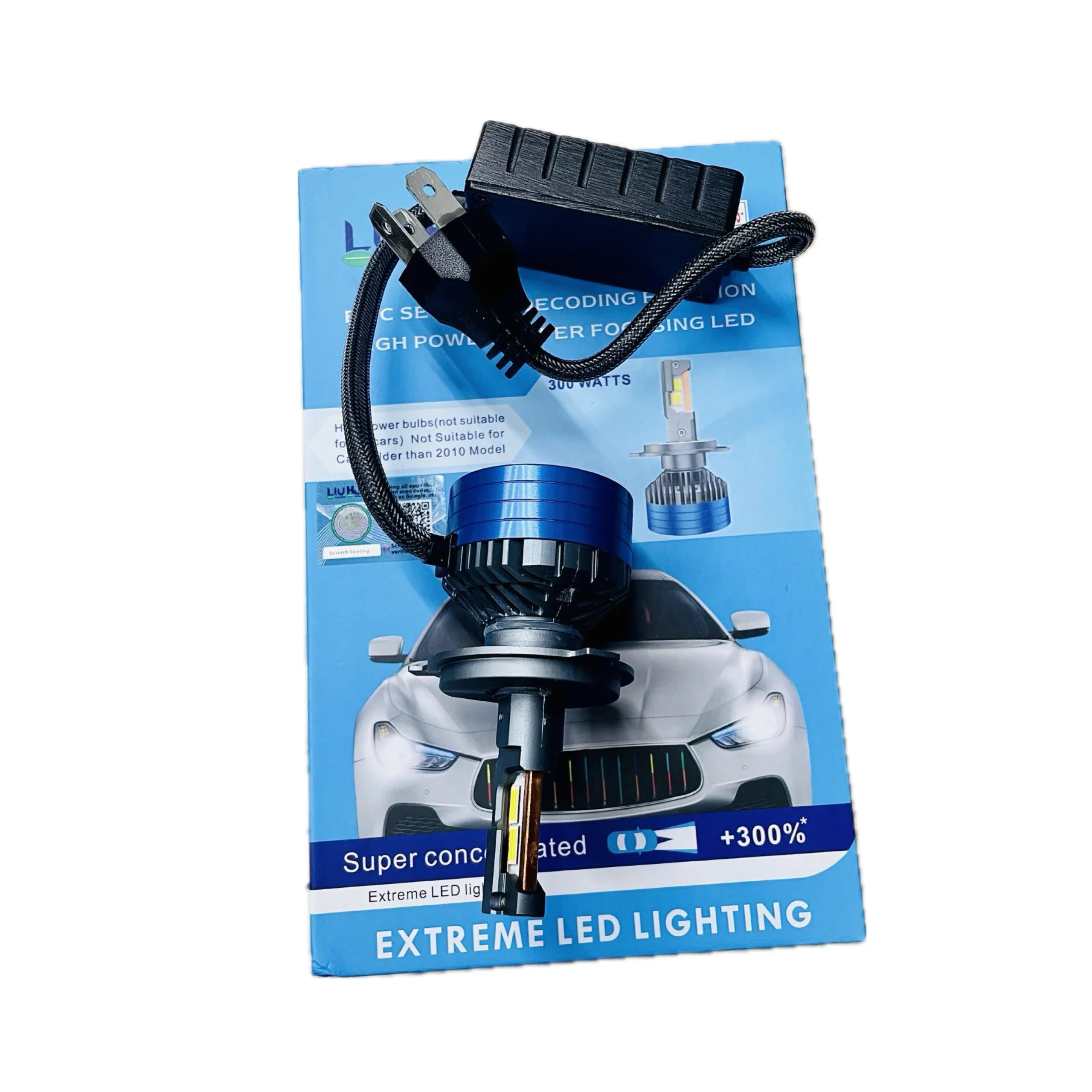 LIU HJG ORIGINAL 2024 LED Vehicle Headlight Bulb (150 WATTS) 1 Pc LED Headlight Bulb H4 150W For All Cars Motorcycles (Low and High Beam Bulbs (White) AC/DC 150Watt) - Type H4 - Biker.Store - www.biker.store