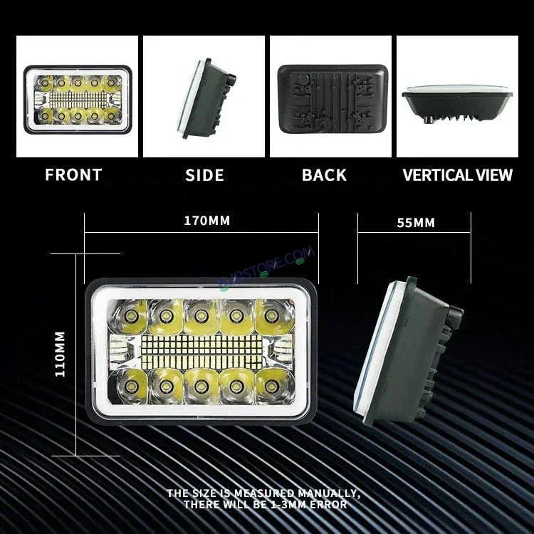 HJG New Model Reflector Lens Headlight Assembly Square 12v 45w 4x6" 5x7" Inch Led Headlights For Jeep, Splendor Headlight Assembly HJG 231200 - Biker.Store - www.biker.store