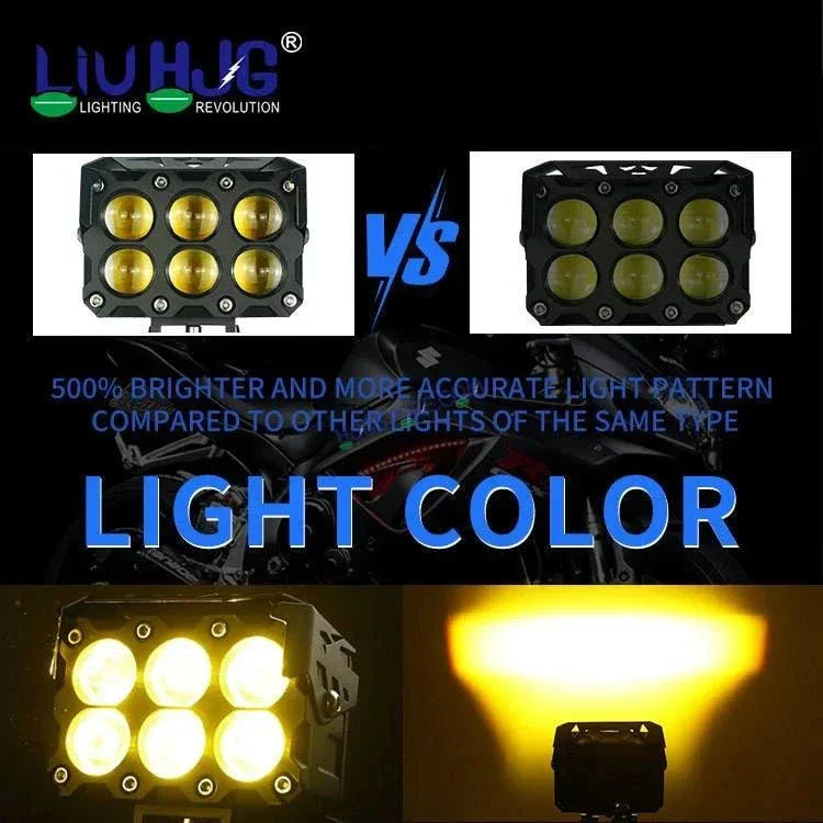 HJG ORIGINAL 180W Future Eyes 6 Future Lens MEGA DRIVE Fog Light For Bike/Car/Thar/Jeep ( Cool White, 90W each * 2 = 180W Total ) - Pack of 2 HJG 180W Fog - Biker.Store - www.biker.store