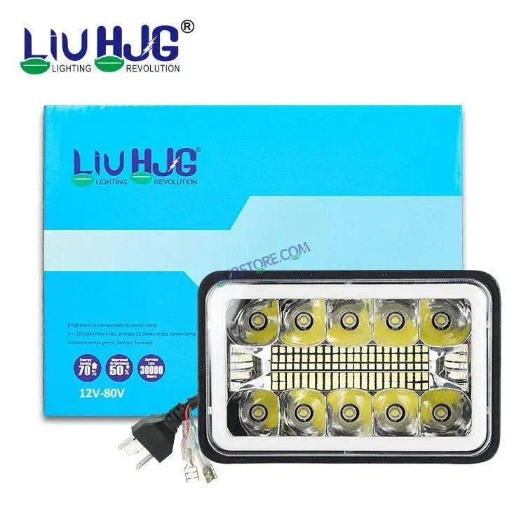 HJG New Model Reflector Lens Headlight Assembly Square 12v 45w 4x6" 5x7" Inch Led Headlights For Jeep, Splendor Headlight Assembly HJG 231200 - Biker.Store - www.biker.store