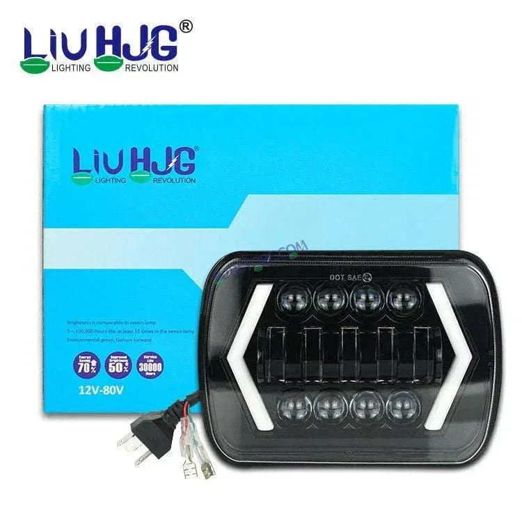 HJG New Model Arrow Lens Headlight Assembly Square 12v 45w 4x6" 5x7" Inch Led Headlights For Jeep, Splendor Headlight Assembly HJG 231202 - Biker.Store - www.biker.store
