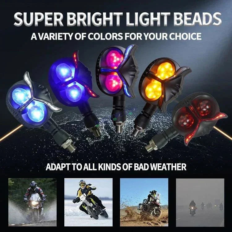 HJG Owl Shape Turn Signal Lights Indicator Universal for All Bikes Models Turn Signal Lights Motorcycle Set of 2 HJG Owl - Biker.Store - www.biker.store