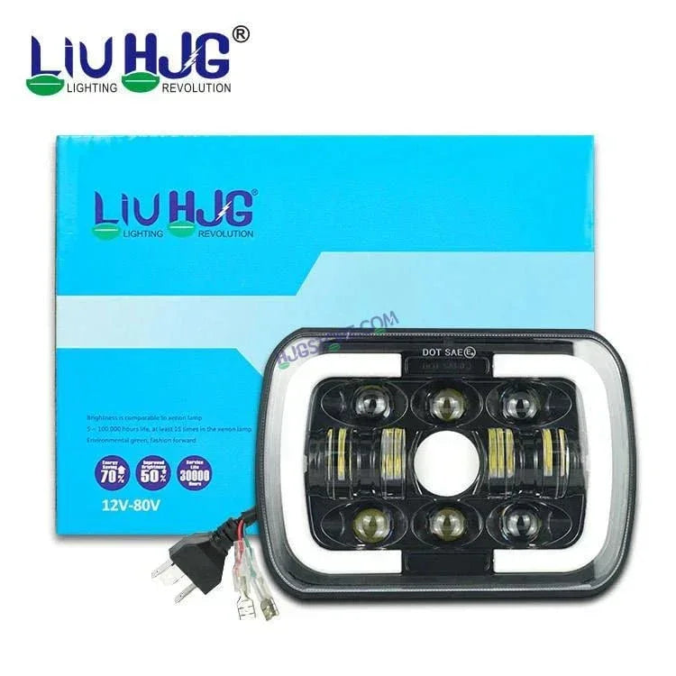 HJG Arrow Drl Amber Turn Signal Lamps Offroad Square 12v 45w 4x6" 5x7" Inch Led Headlights For Jeep, Splendor 231036 - Biker.Store - www.biker.store