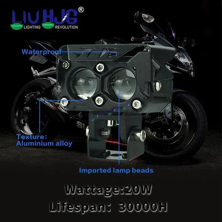 HJG Future Eyes 2 Lens 60W 2 Lens MEGA DRIVE Fog Light For Bike/Car/Thar/Jeep ( Cool White, 30W each * 2 = 60W Total ) - Pack of 2 Future Eyes 2 Lens - Biker.Store - www.biker.store