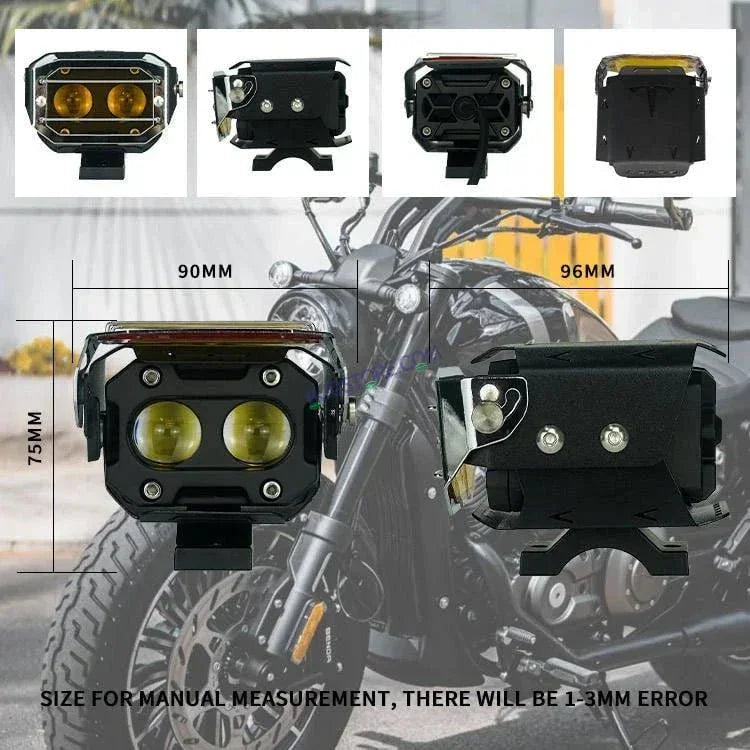HJG Transformer Foglight 120W Foglight Foglamp White Yellow with Yellow Glass HJG Transformer Foglight HJG Car Accessories Led Headlights Mini Driving Lights Led Fog Lights For Motorcycle Lights, Set of 2 - Biker.Store - www.biker.store