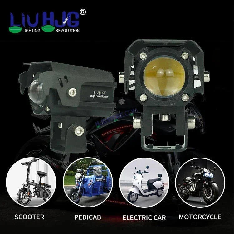 HJG 80W Mini Drive New Version Devil Mini Drive New Version 6 80W (40 * 2) Future 1 LED Mini Drive Light Red Devil Eye Light Co2 Multiple Connecting Red Yellow White Color With Canbus Kit - Biker.Store - www.biker.store