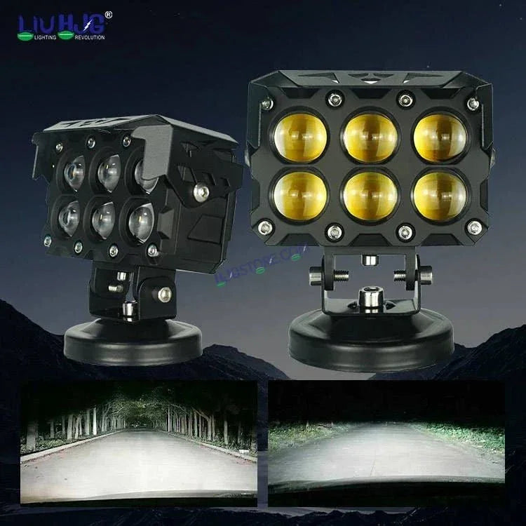HJG ORIGINAL 180W Future Eyes 6 Future Lens MEGA DRIVE Fog Light For Bike/Car/Thar/Jeep ( Cool White, 90W each * 2 = 180W Total ) - Pack of 2 HJG 180W Fog - Biker.Store - www.biker.store