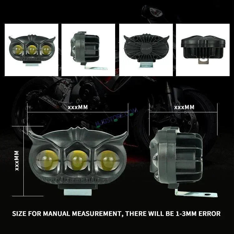 HJG Owl Devil 3 Lens 90W 3 Lens MEGA DRIVE Fog Light For Bike/Car/Thar/Jeep ( Cool White, 45W each * 2 = 90W Total ) - Pack of 2 HJG Owl Foglight - Biker.Store - www.biker.store