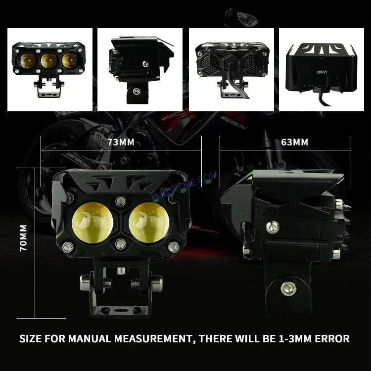 HJG Future Eyes 2 Lens 60W 2 Lens MEGA DRIVE Fog Light For Bike/Car/Thar/Jeep ( Cool White, 30W each * 2 = 60W Total ) - Pack of 2 Future Eyes 2 Lens - Biker.Store - www.biker.store