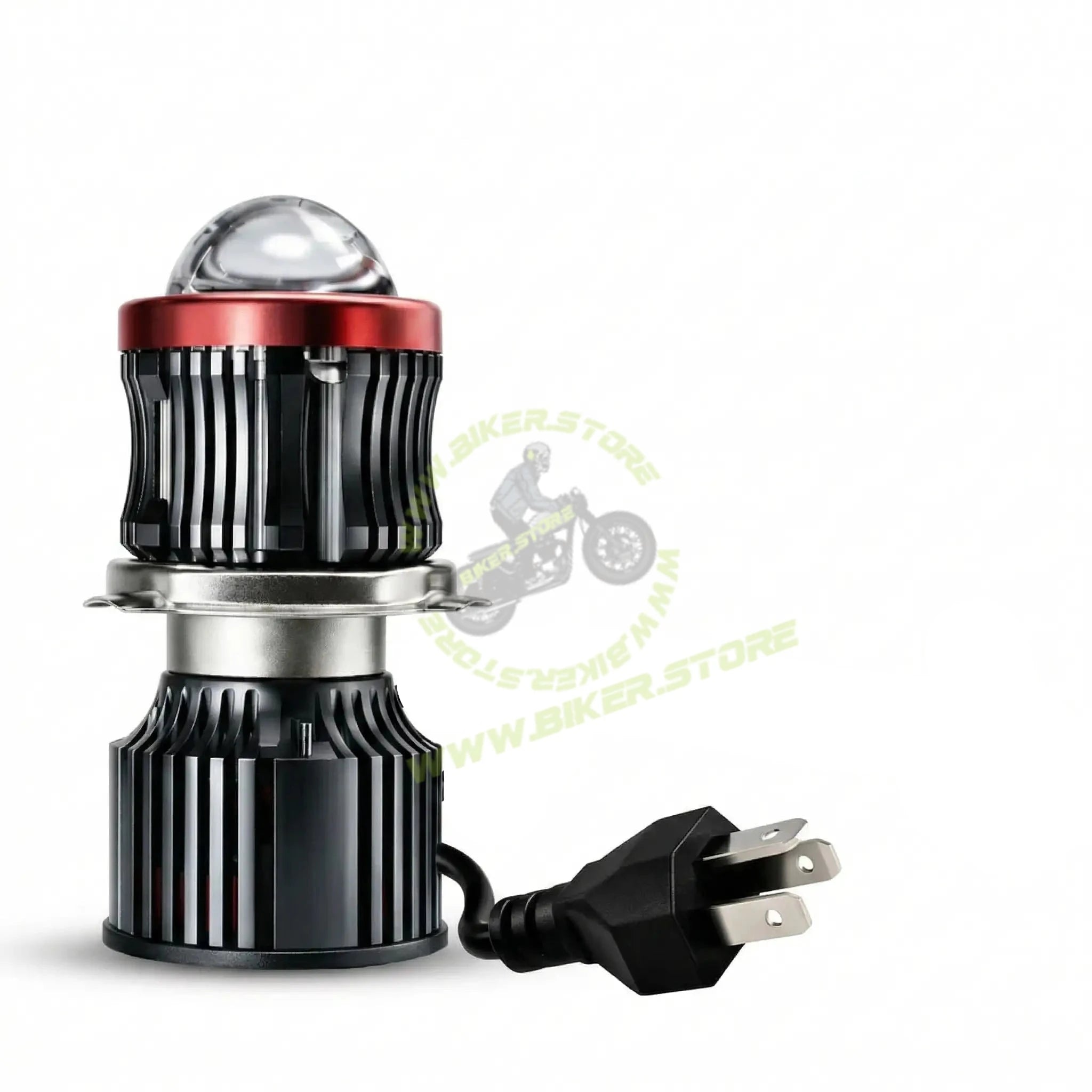 CYT H4 40W LED Projector Lens Headlight for Bike & Scooter, White & Yellow Dual Color with Flashing Mode, 12V–80V Waterproof Auxiliary Light with Cooling Fan - Biker.Store - www.biker.store