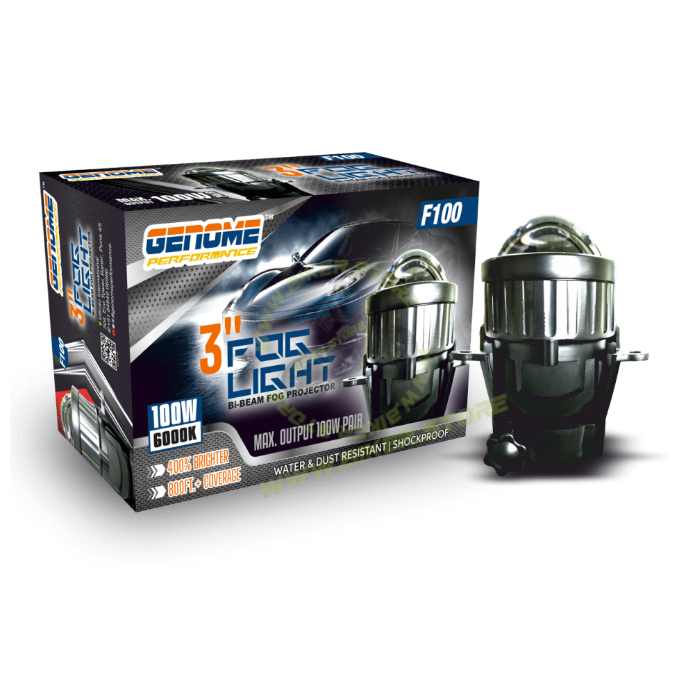 Genome 3’ FOG LIGHT BI-LED PROJECTOR F100 3 Inch Car Foglight - Biker.Store - www.biker.store