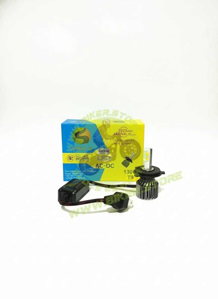 SSPEC 130W H4 Dual-Color LED Headlight (12V-80V AC-DC) (White/Yellow) (1 Year Warranty) - Biker.Store - www.biker.store