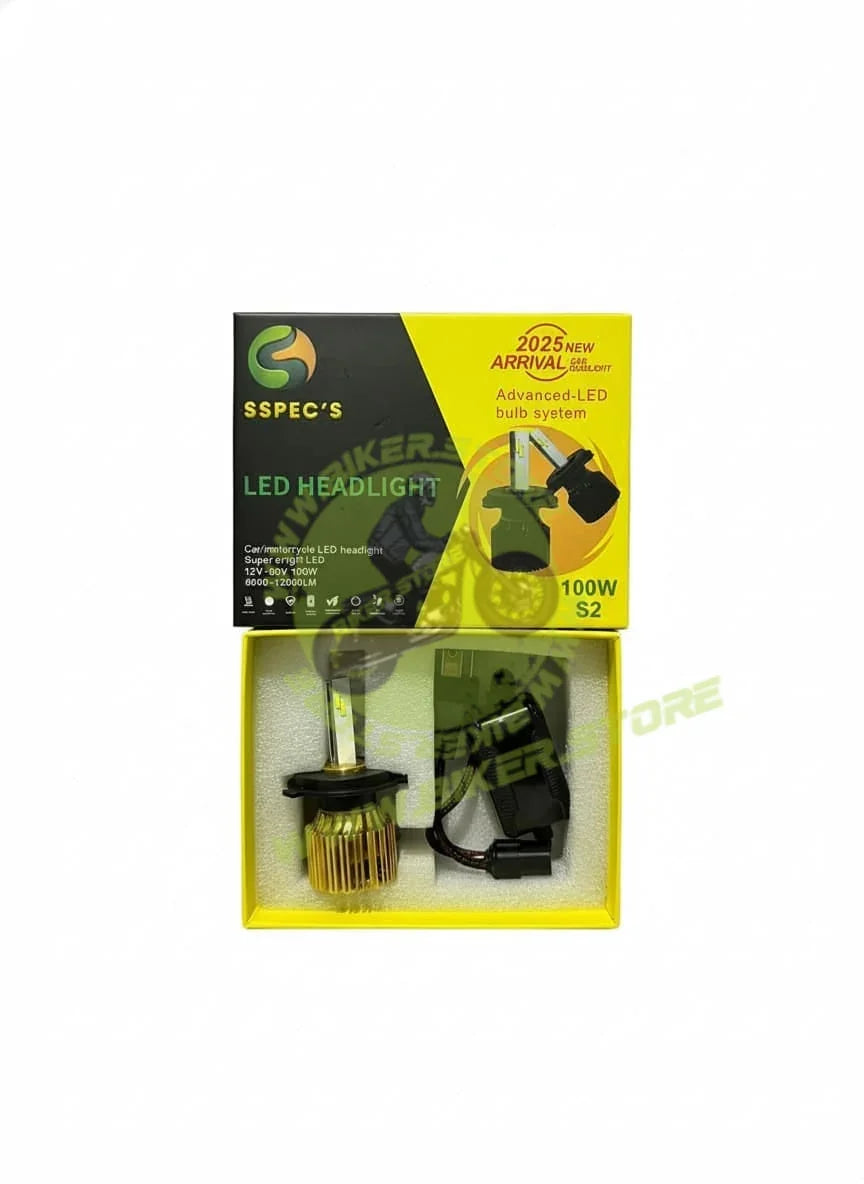 SSPEC 100W H4 Advanced LED Headlight Bulb System (12V-80V) (1 Year Warranty) - Biker.Store - www.biker.store